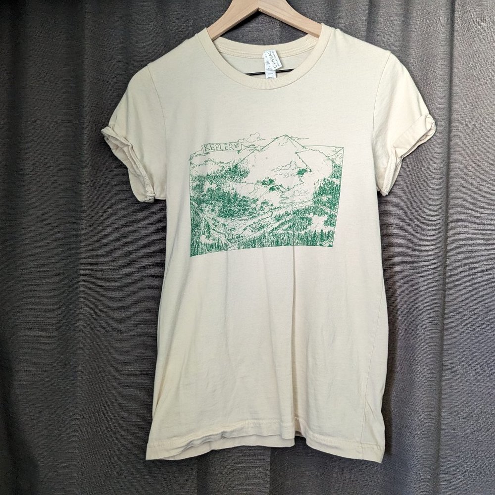 Men's Size S Cream, 100% Cotton "Kepler, WV" Adventure Zone T-Shirt